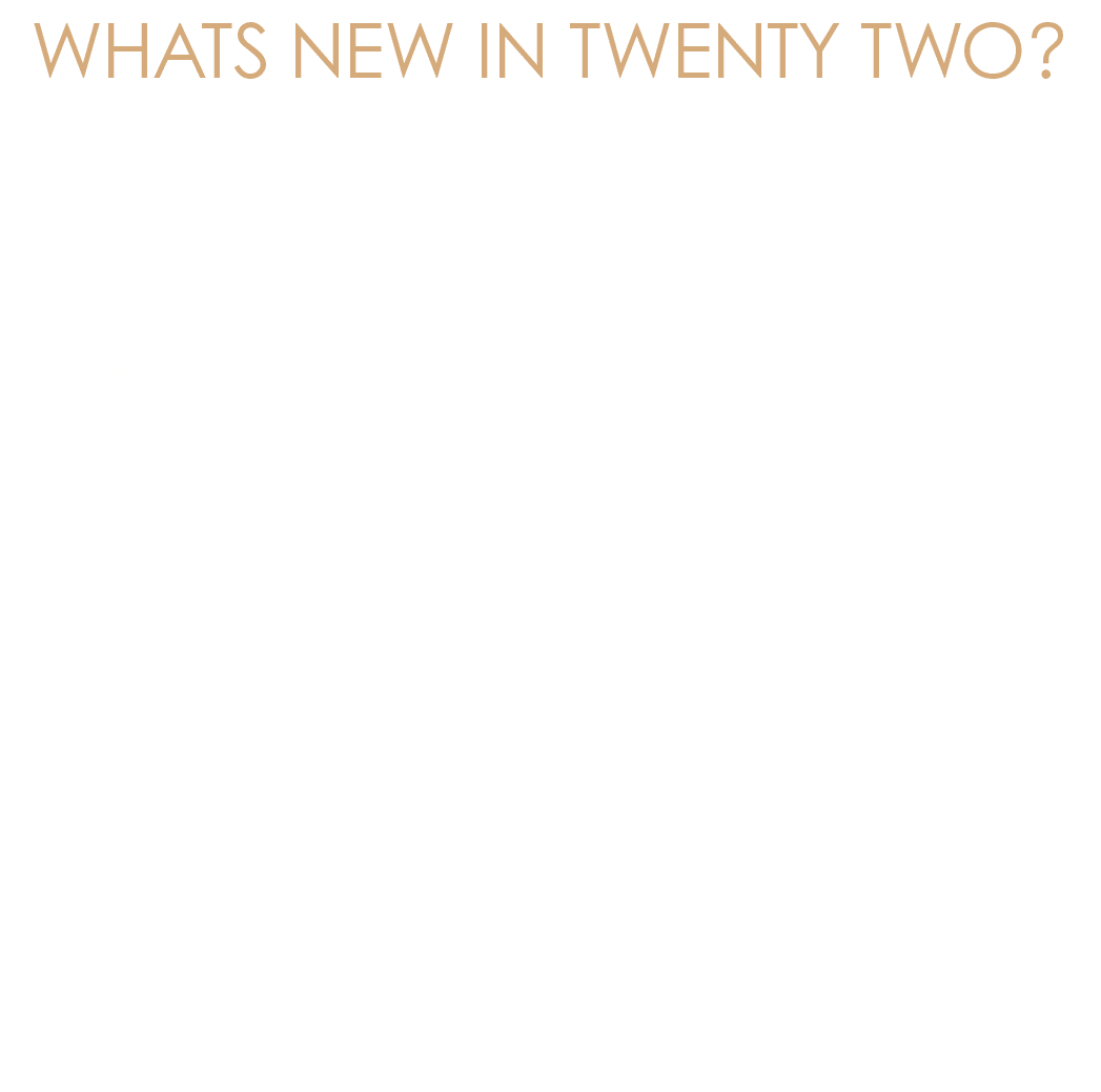 WHATS NEW IN TWENTY TWO  As you will hear at the AGM on the 17th November, it is our intention to provide as many eve   